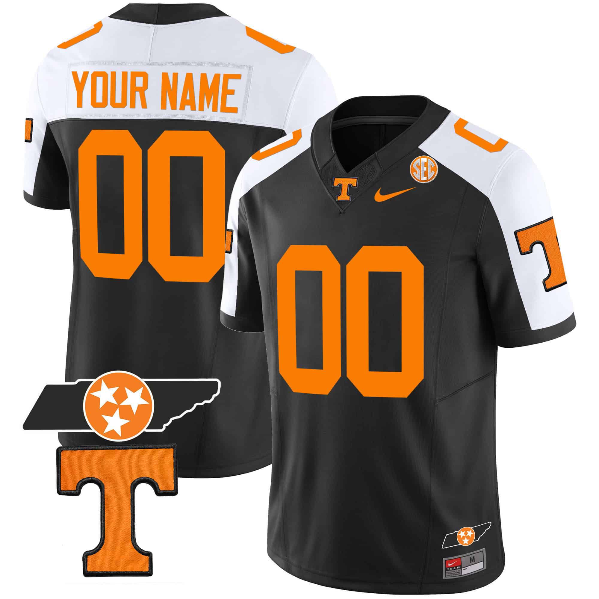 Men Tennessee Volunteers Black 2024 Nike Checkerboard & Alternate Custom NCAA Jersey